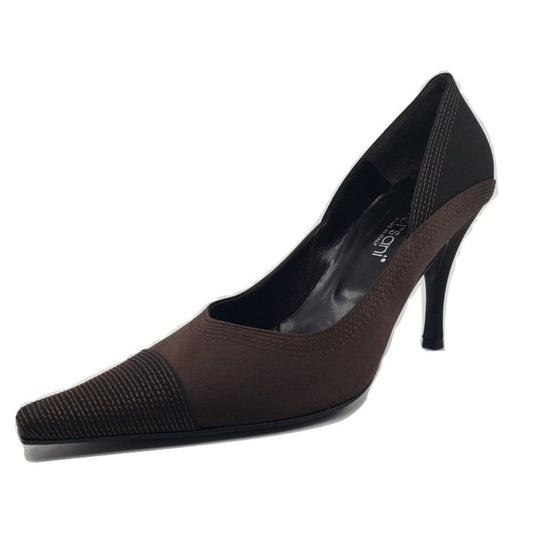 1087 Crepe Raso Brown Satin Versani Pumps