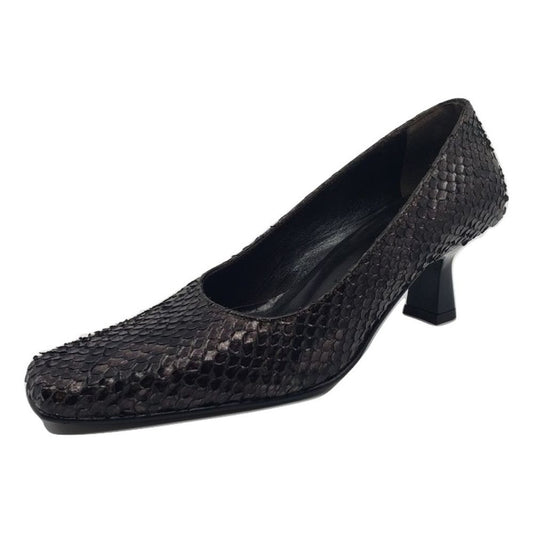 168 Black Python Leather Versani Pumps