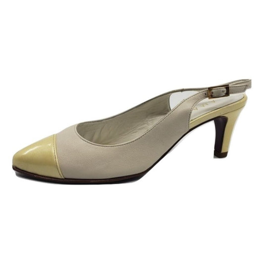 Tuna Milk Leather Amalfi Slingback Pumps