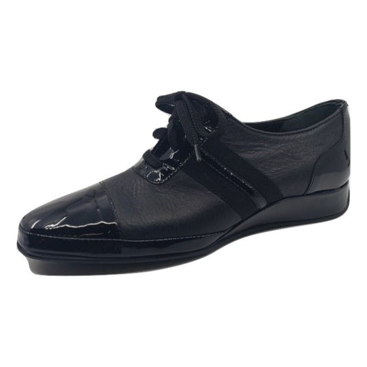 Eunice Black Leather Amalfi Sneaker Flats