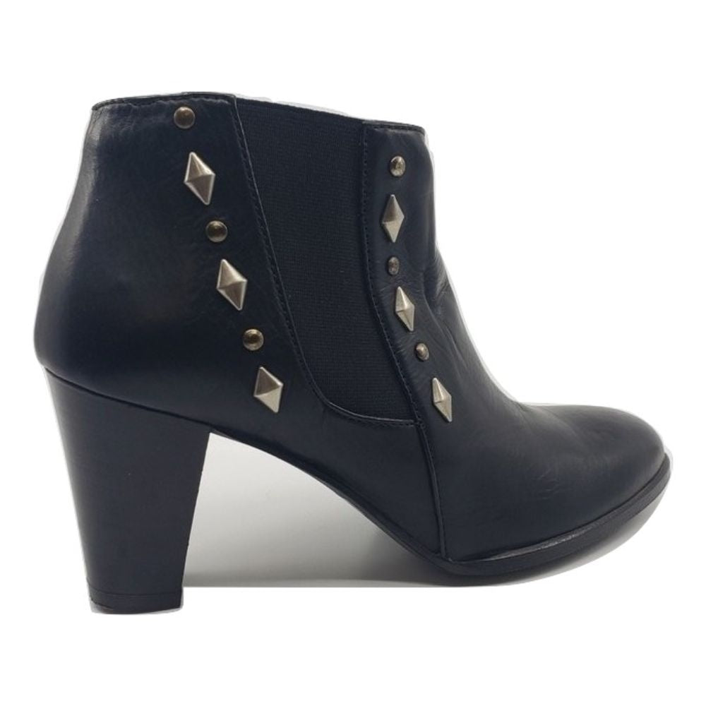 Emme Black Leather Amalfi Ankle Boots