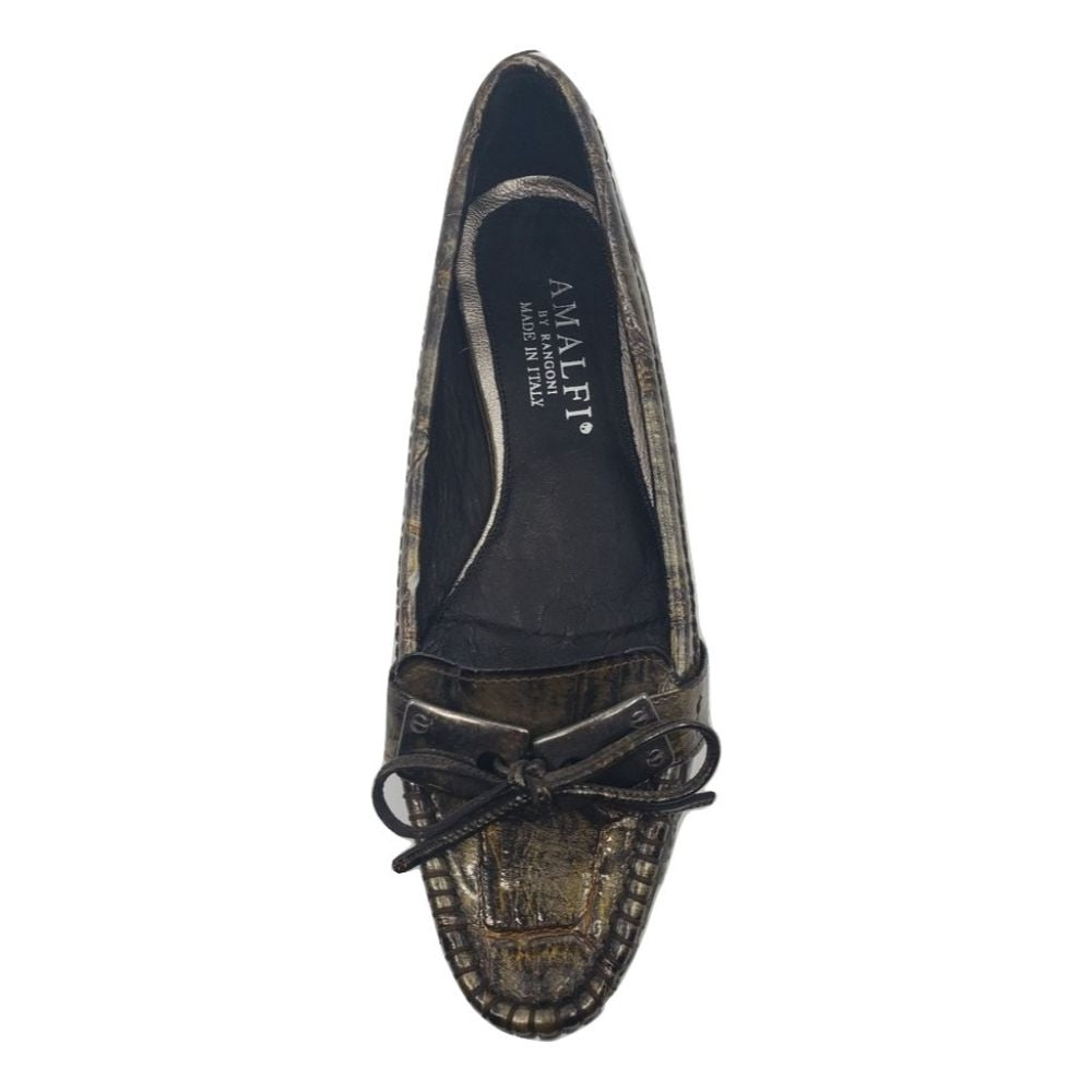 Amalfi Gray Patent Leather Loafer Flats