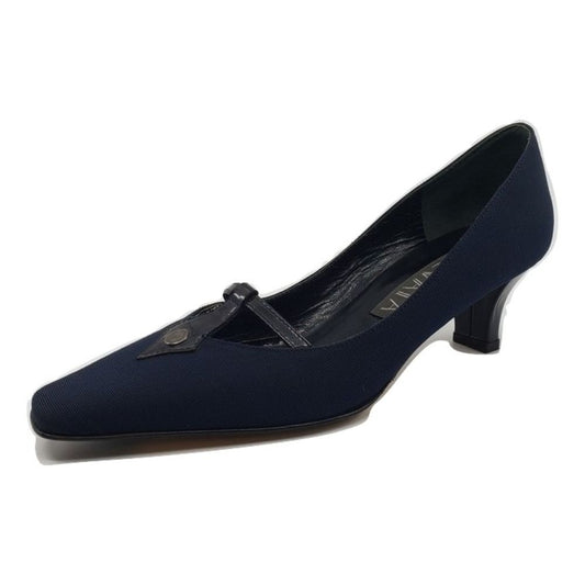 Dauphi Navy Fabric Prevata Pumps