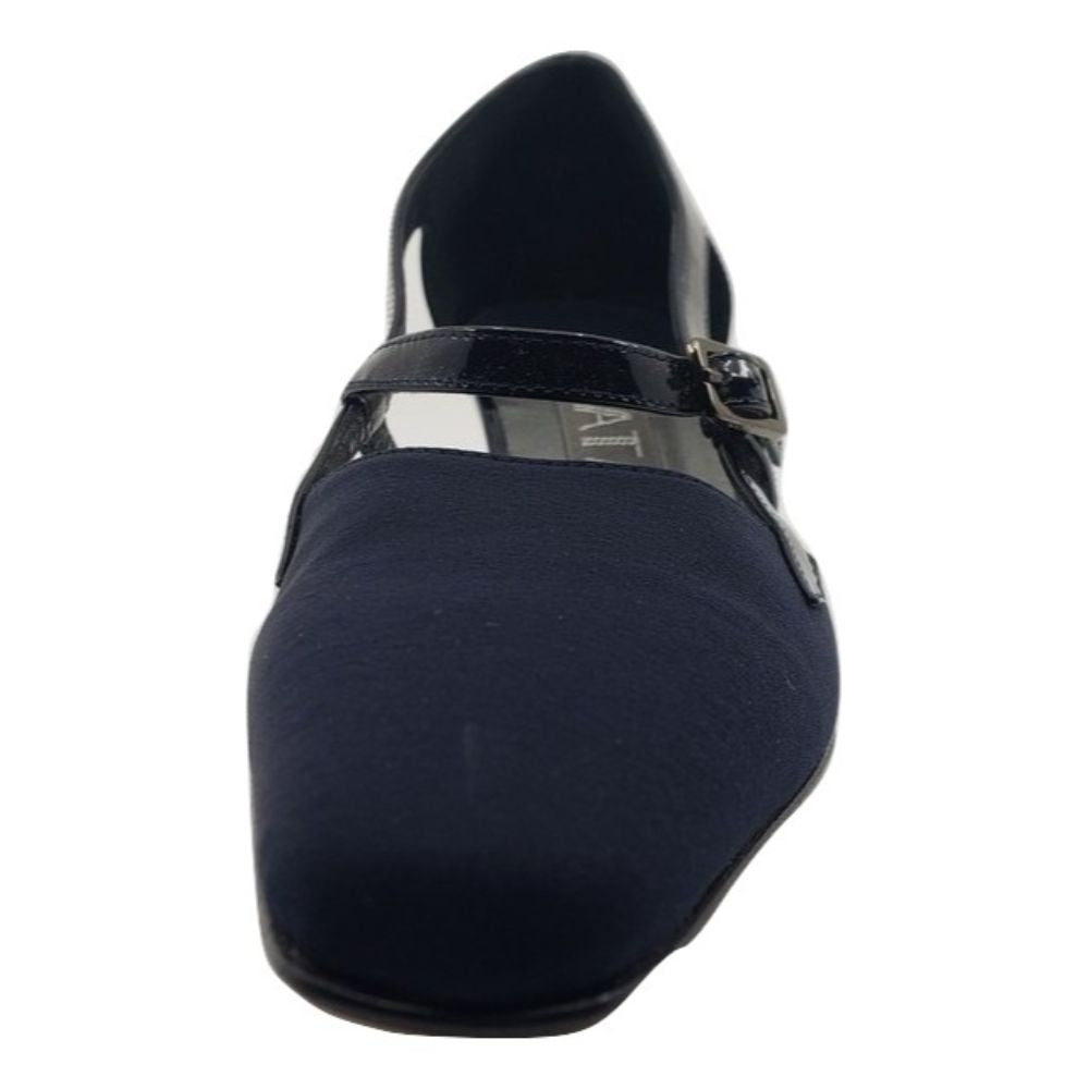 Dolphin Navy Patent and Fabric Prevata Pumps