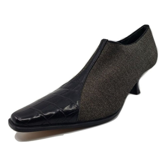 Dodi Melange Gray Fabric and Leather Prevata Pumps