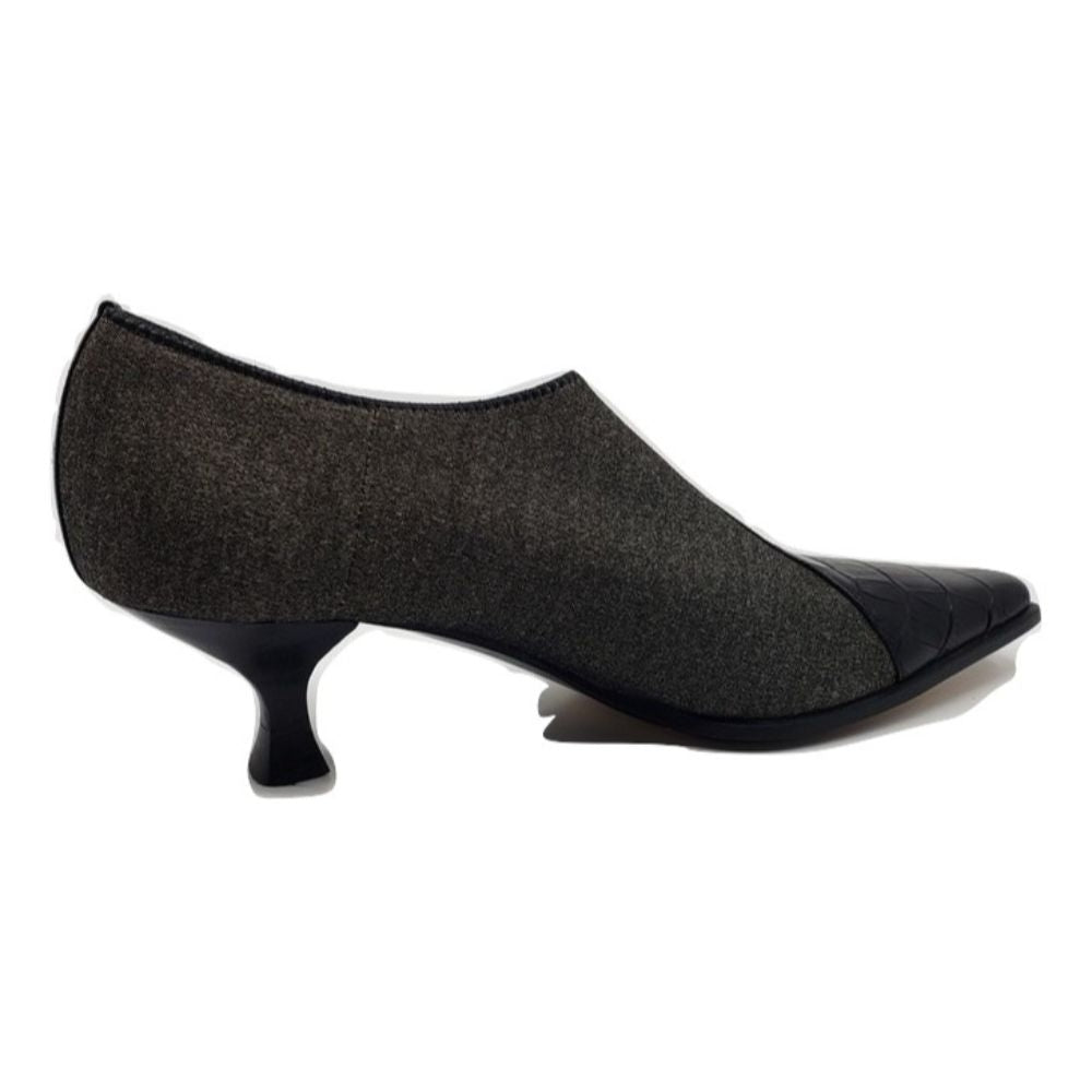 Dodi Melange Gray Fabric and Leather Prevata Pumps