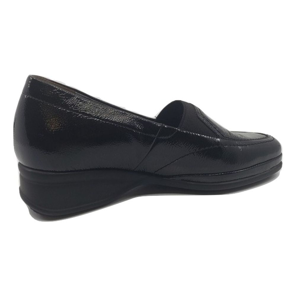 Ria Black Patent Leather Semler Loafer Flats