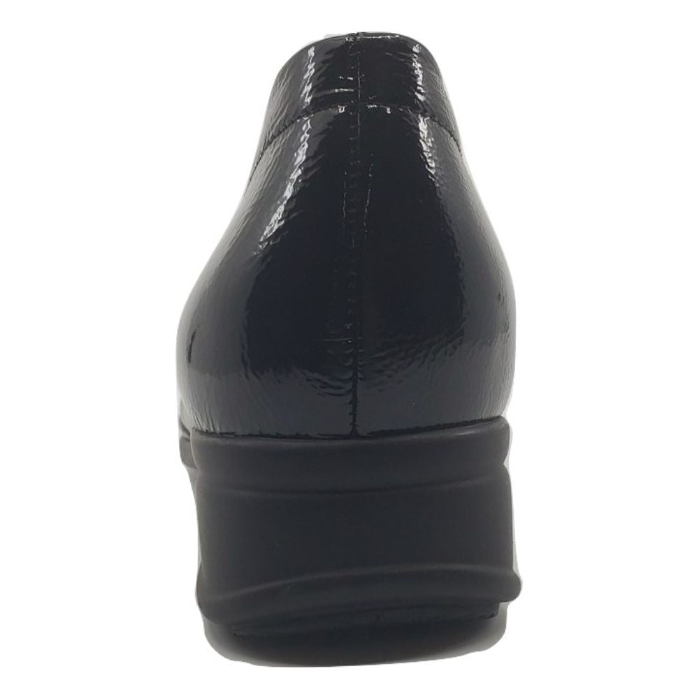 Ria Black Patent Leather Semler Loafer Flats