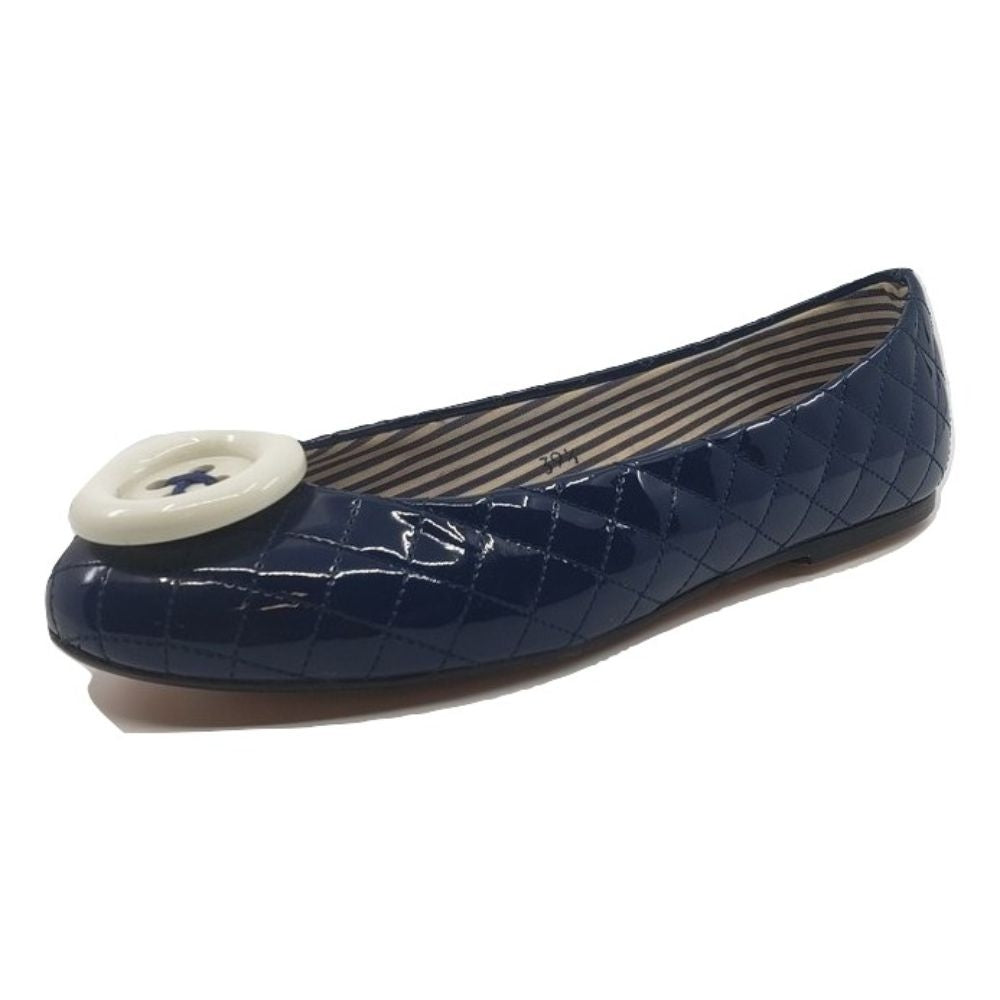 London Sole Navy Patent Leather Ballet Flats