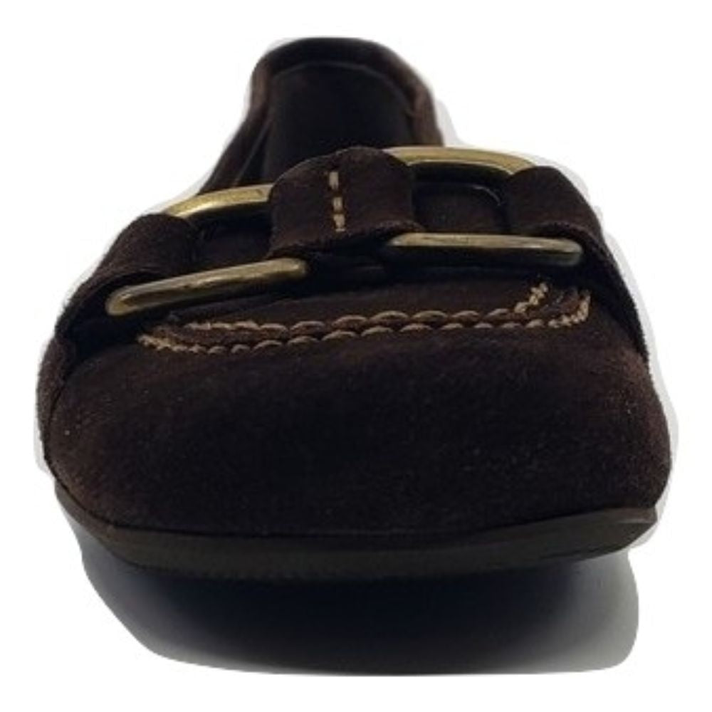 930432 Velour Brown Suede AGL Ballerina Flats