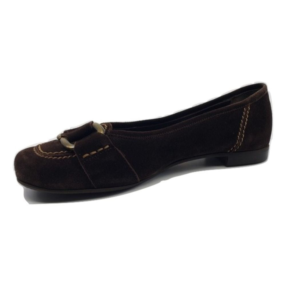 930432 Velour Brown Suede AGL Ballerina Flats