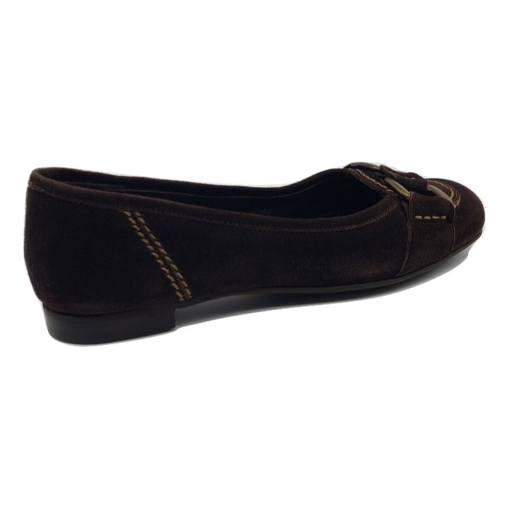 930432 Velour Brown Suede AGL Ballerina Flats