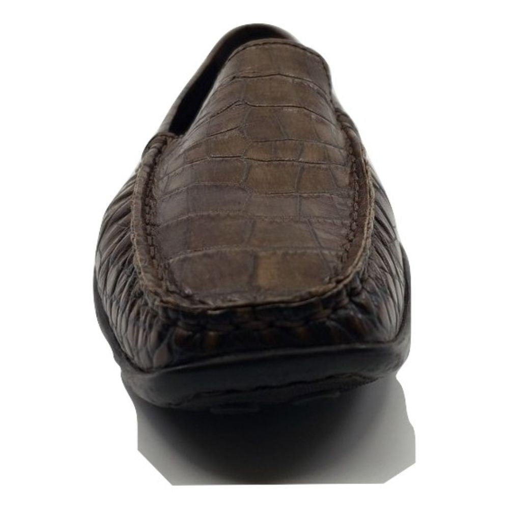 1139002 Brown Crocodile Leather Vogue AGL Flat Loafers