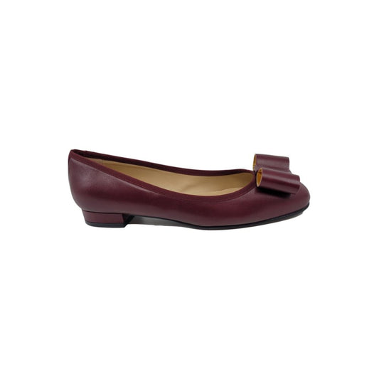 Bomb Burgundy Leather Paola Ballet Flats