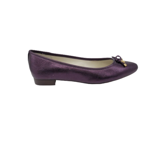 Ovi Dark Purple Leather Anne Klein Ballet Flats