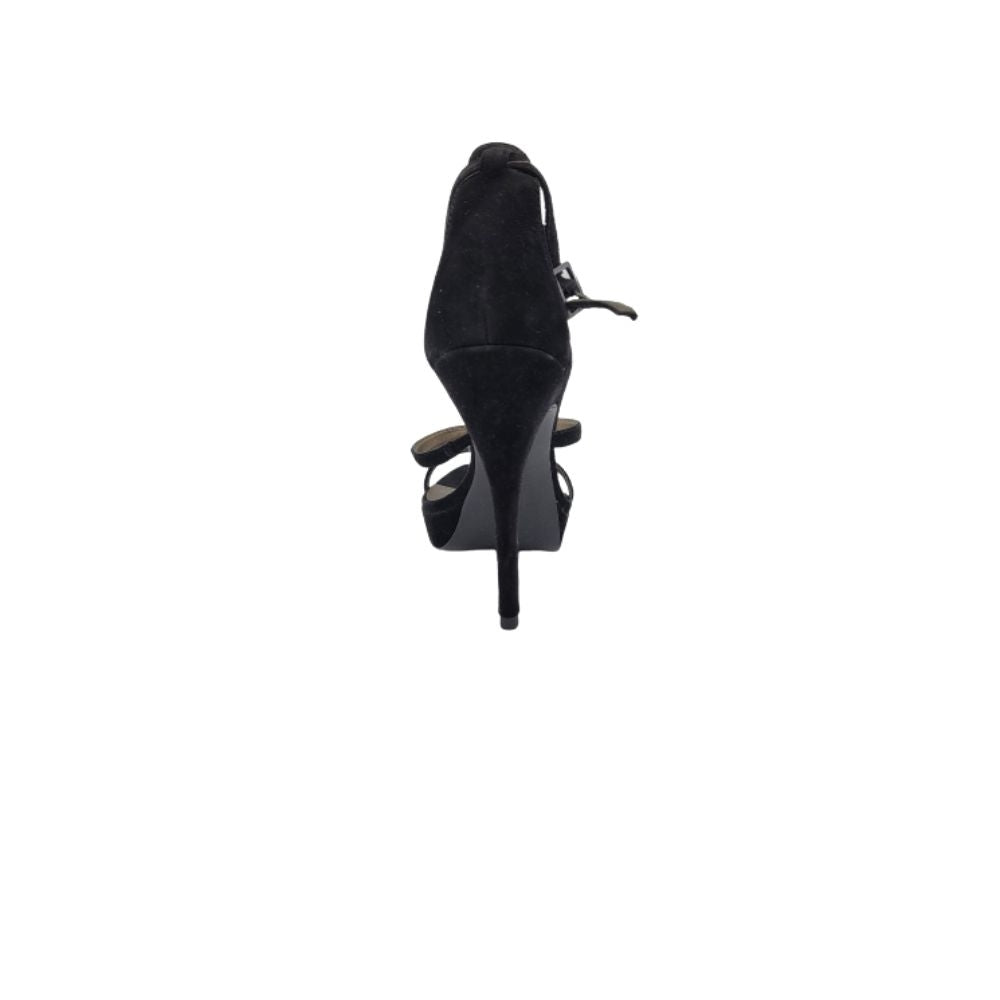 Francine Black Kid Suede Pelle Moda Sandals