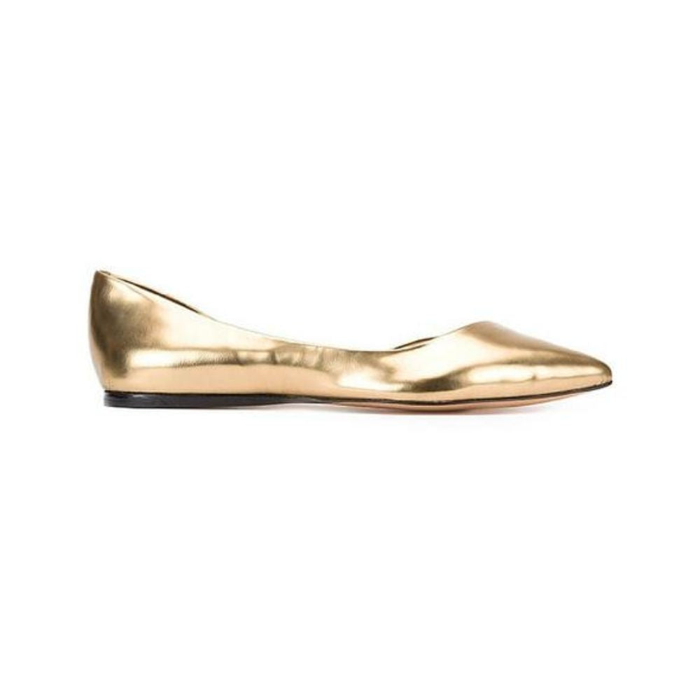 Doriana New Gold Leather Vince Camuto Signature Flats