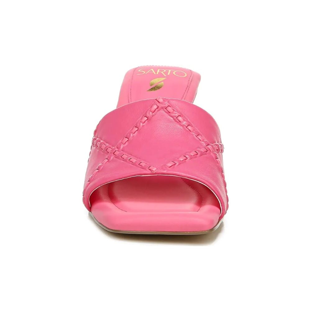 Betty Peony Pink Leather Franco Sarto Slide Sandals