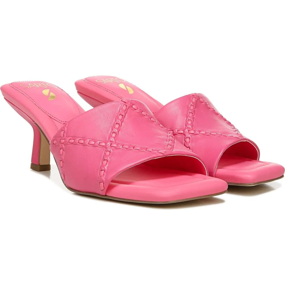 Betty Peony Pink Leather Franco Sarto Slide Sandals