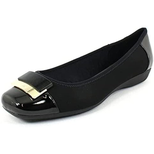 Una2 Black Fabric Anne Klein Ballet Flats