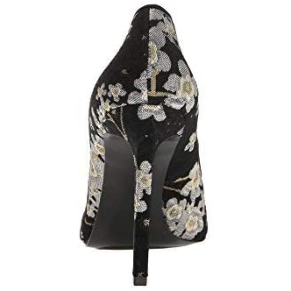 Tatiana Black Fabric Floral Nine West Pumps