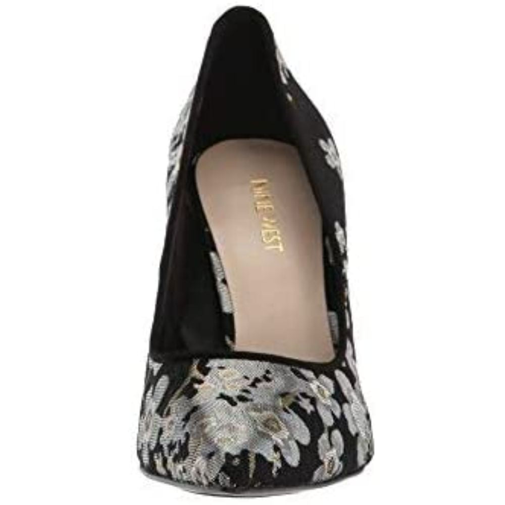 Tatiana Black Fabric Floral Nine West Pumps