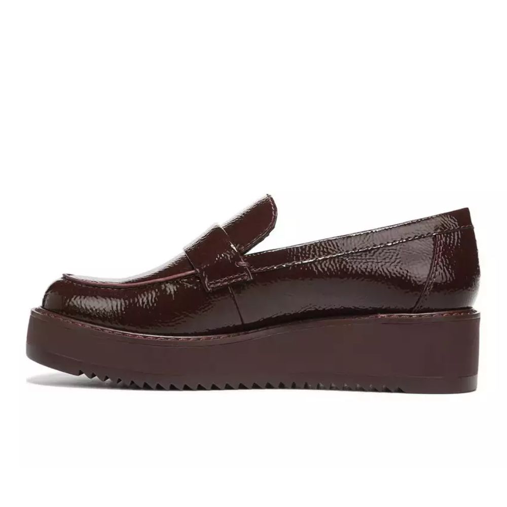 Harper Mahogany Patent Leather Franco Sarto Platform Loafers