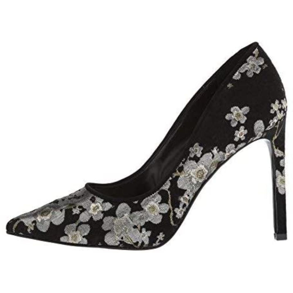 Tatiana Black Fabric Floral Nine West Pumps