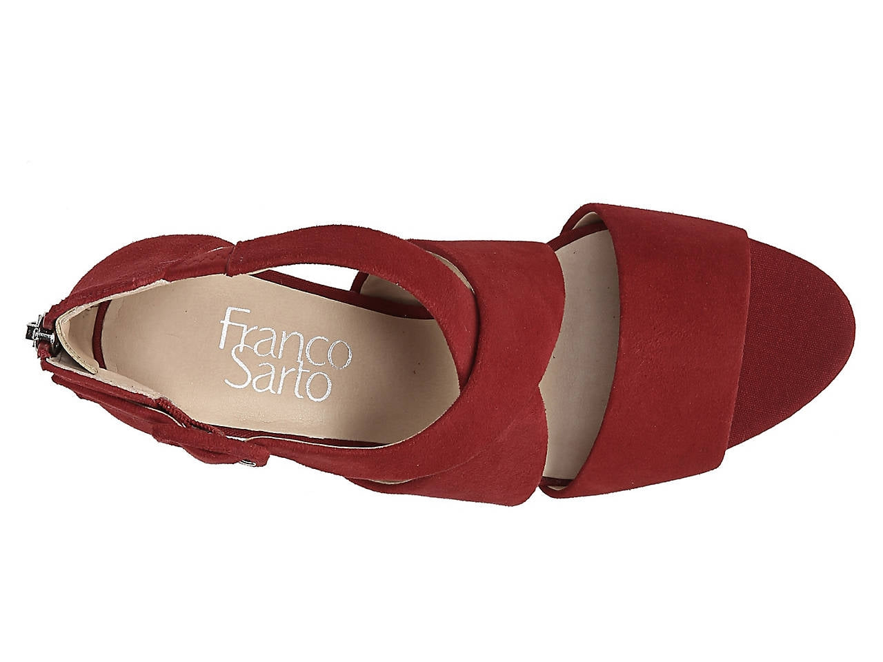 Habra Crimson Red Suede Franco Sarto Sandals