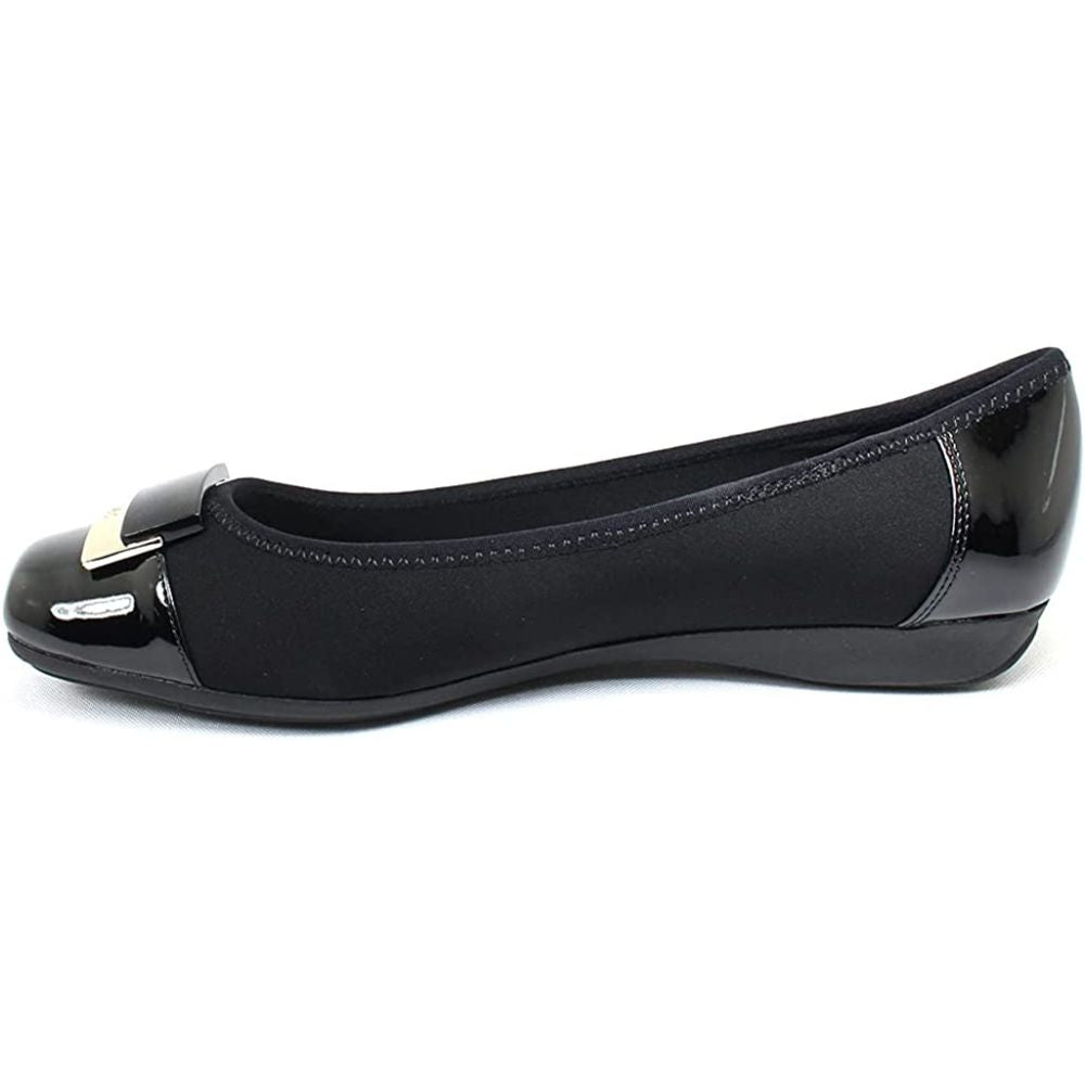 Una2 Black Fabric Anne Klein Ballet Flats