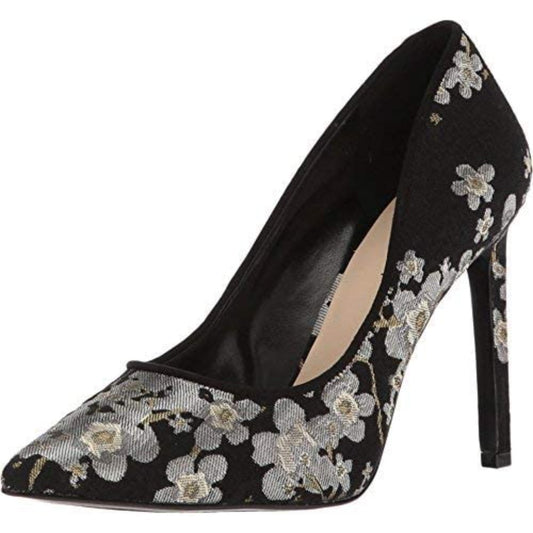 Tatiana Black Fabric Floral Nine West Pumps