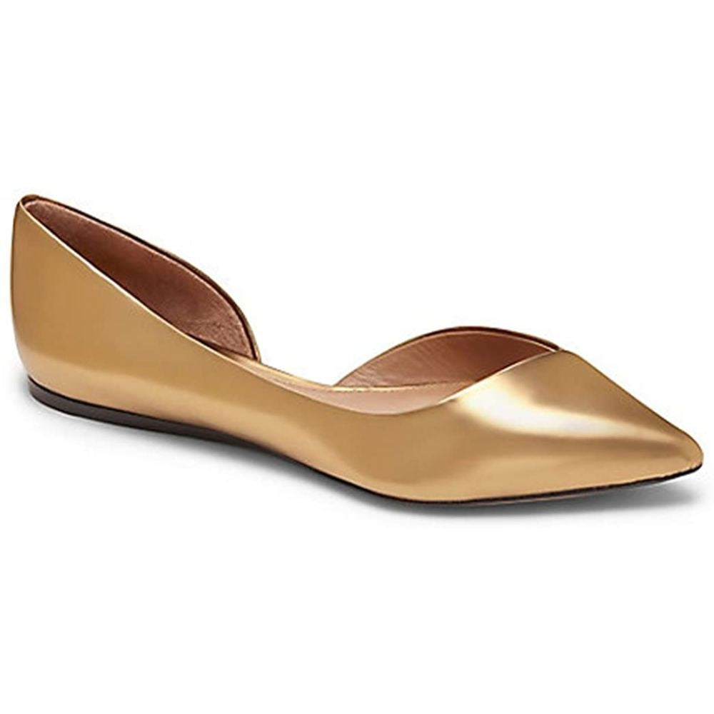 Doriana New Gold Leather Vince Camuto Signature Flats