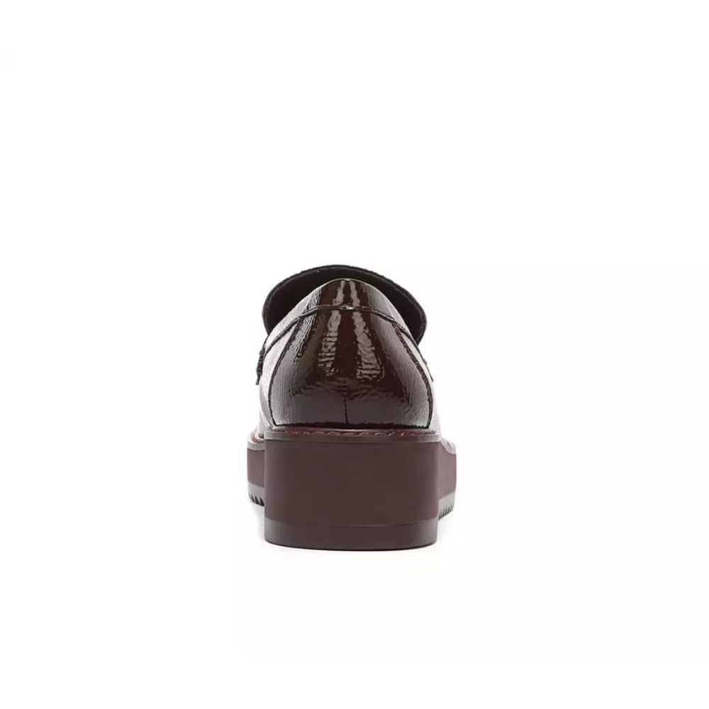 Harper Mahogany Patent Leather Franco Sarto Platform Loafers