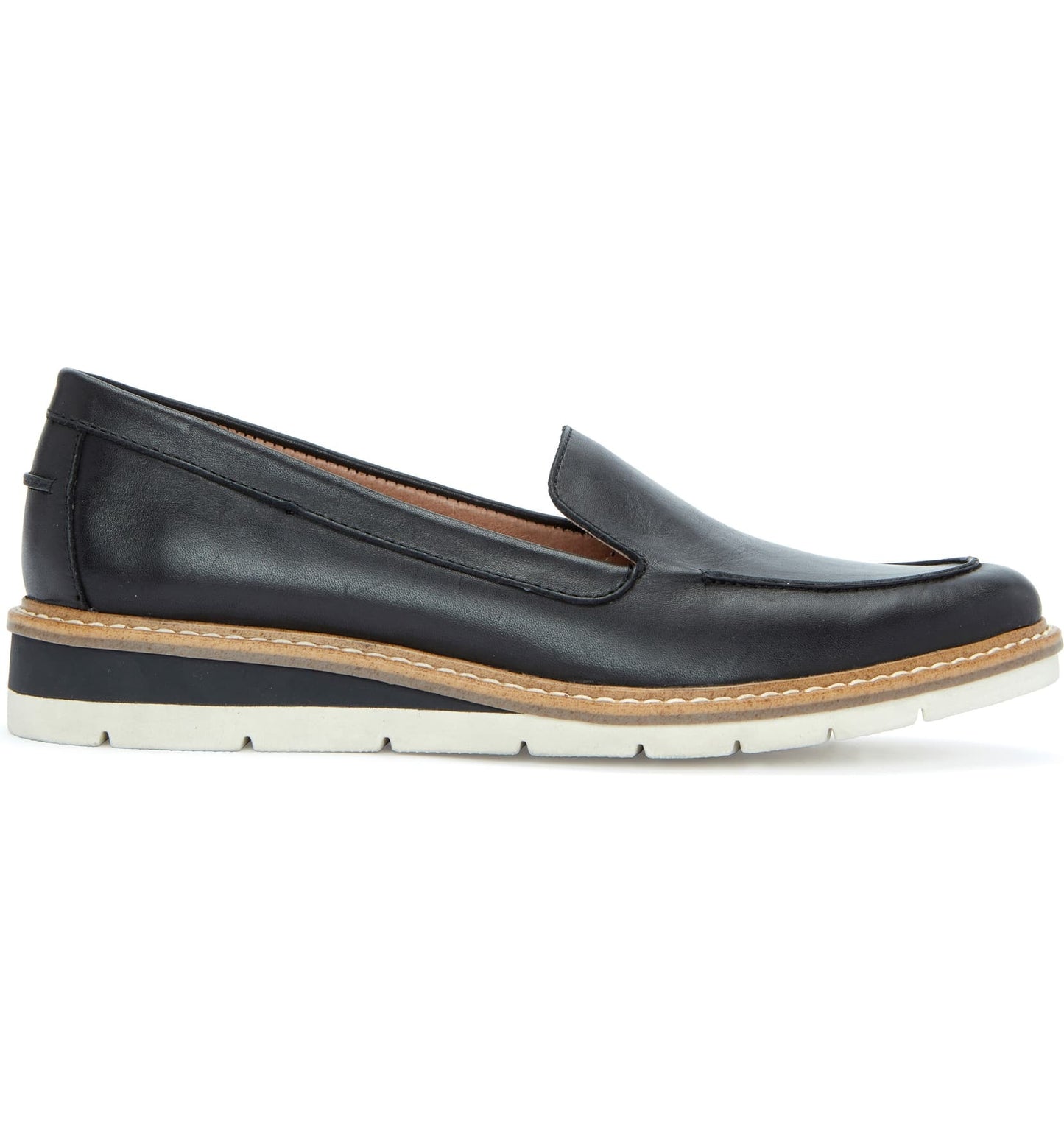 Athens Black Leather Wedge Loafer Adam Tucker
