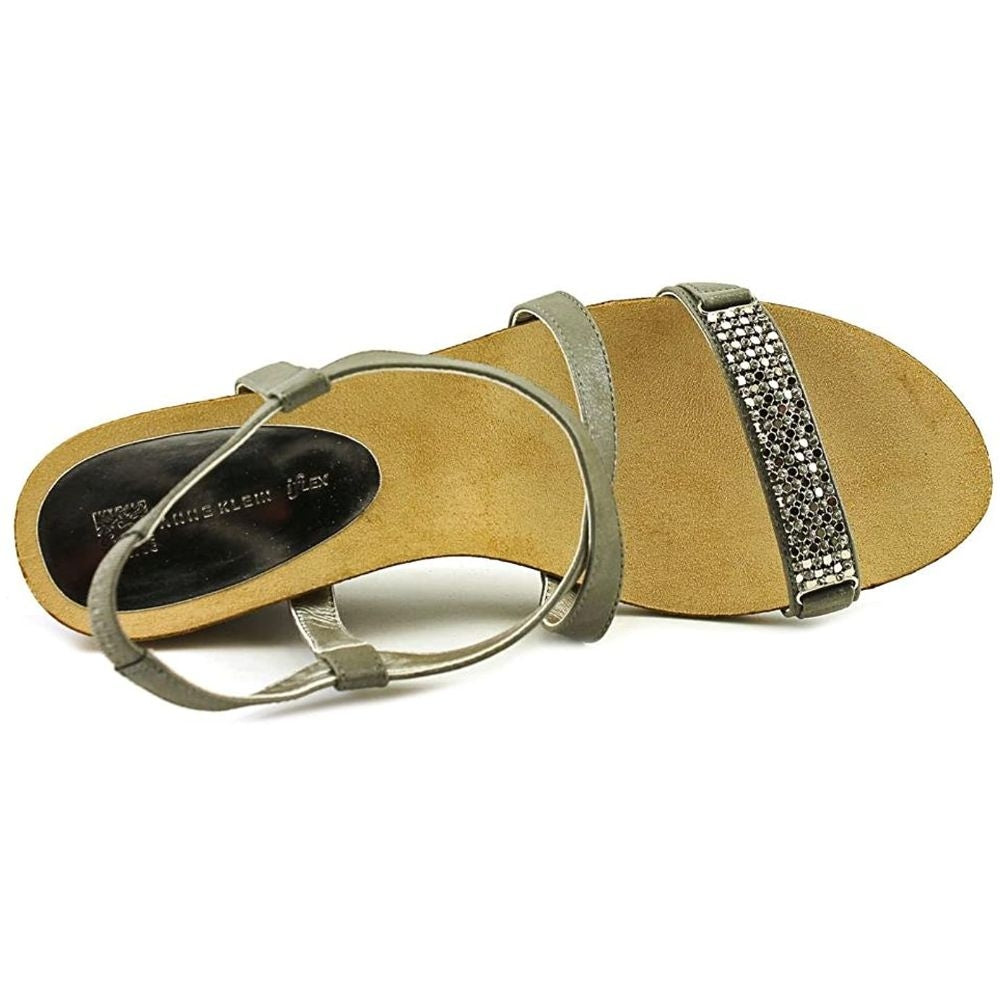 Jasia Pewter Synthetic Anne Klein Wedge Sandals