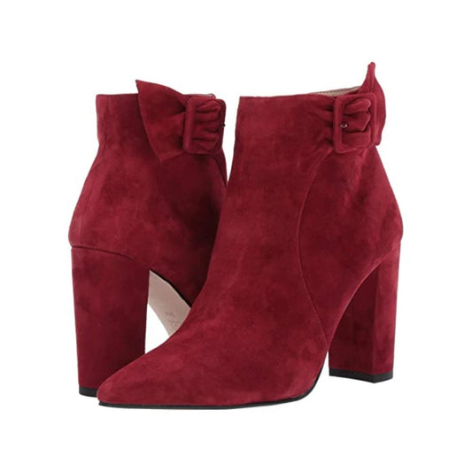 Edson Red Cabernet Suede Pelle Moda Ankle Boots