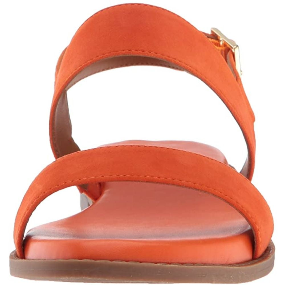 Velocity Tangerine Suede Franco Sarto Flat Sandals