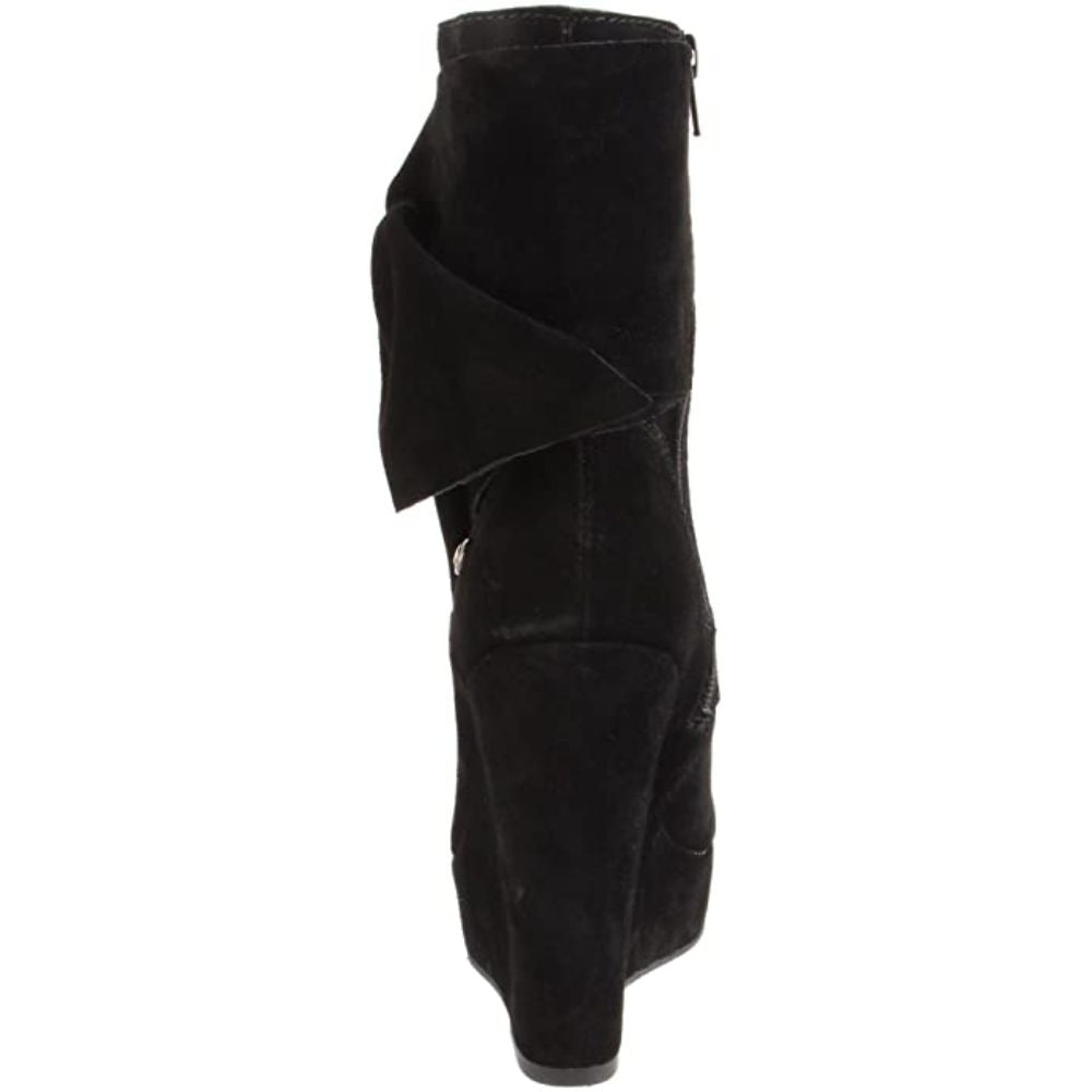 Harper Black Suede Calvin Klein Jeans Wedge Mid Calf Boots