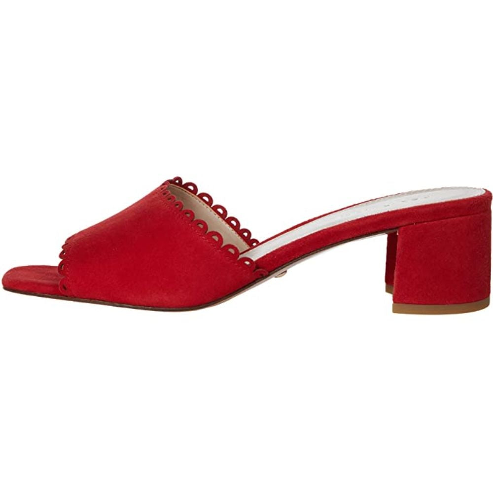 Rayna Flame Red Suede Pelle Moda Sandal Slide