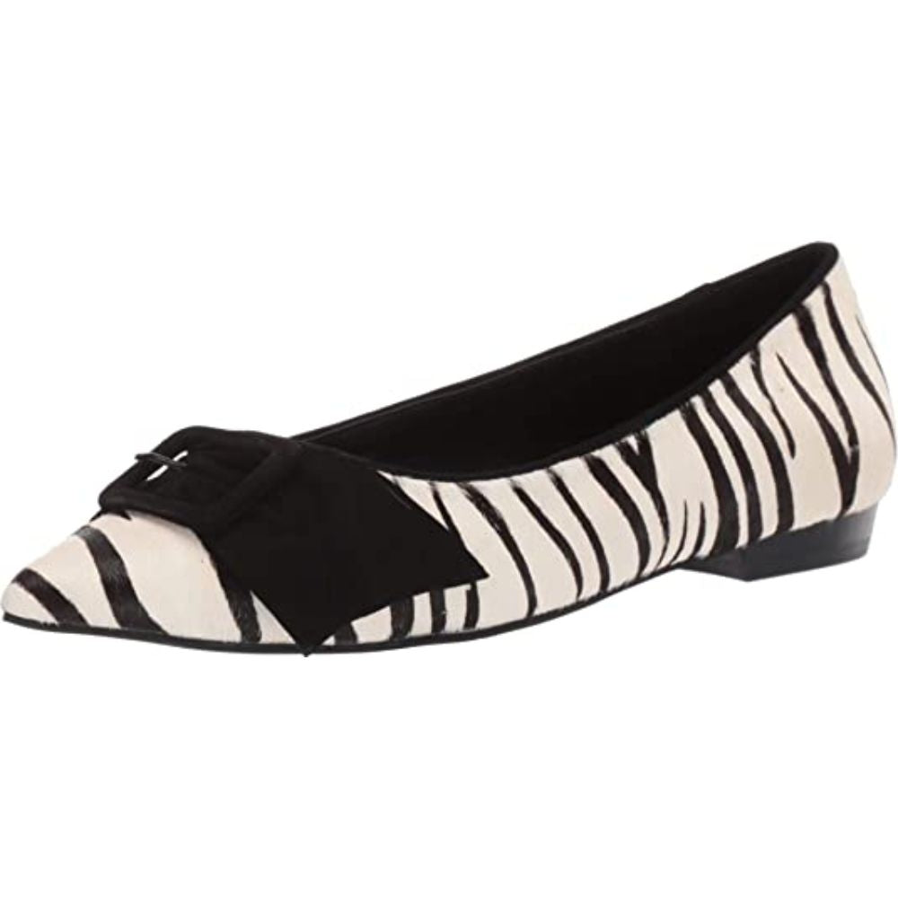 Dana Cream Black Calfhair Pelle Moda Ballet Flats