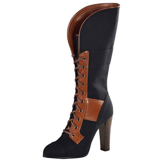 Reed Krakoff Women's Military Fold Over Boots Black Nutmeg