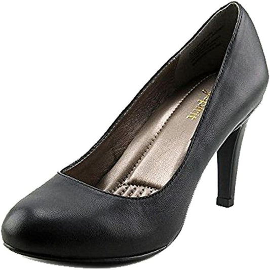 Kaymile PeeptoePump Black Leather Easy Spirit Pumps