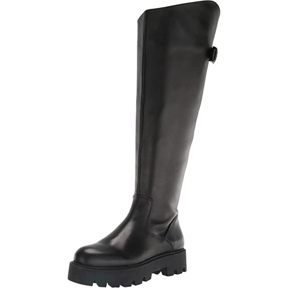Balinbt Black Leather Wide Calf Franco Sarto Boots