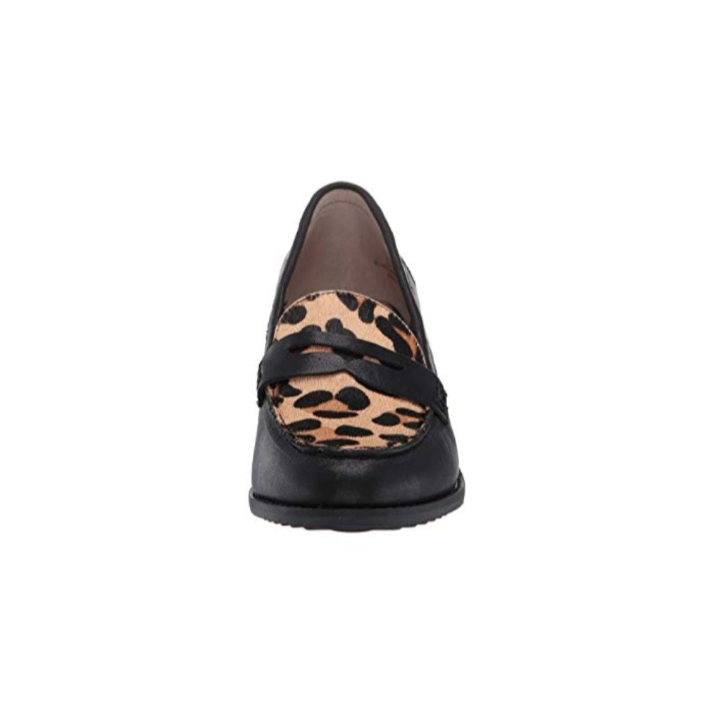 Darra Black Leather Tan Jaguar Print Me Too Pumps