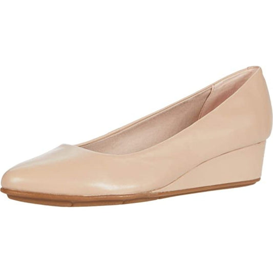 Abelle Light Natural Leather Easy Spirit Wedge Pumps