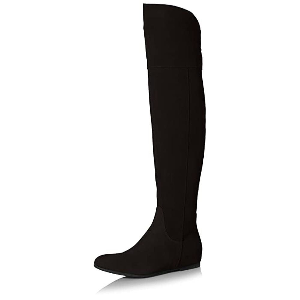Dished Black Suede Over the Knee Butter Boots