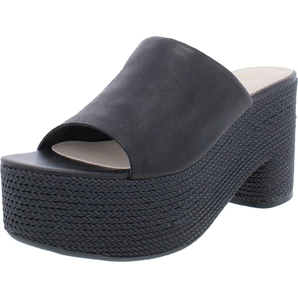 Coco Black Calf Leather Franco Sarto Platform Sandal