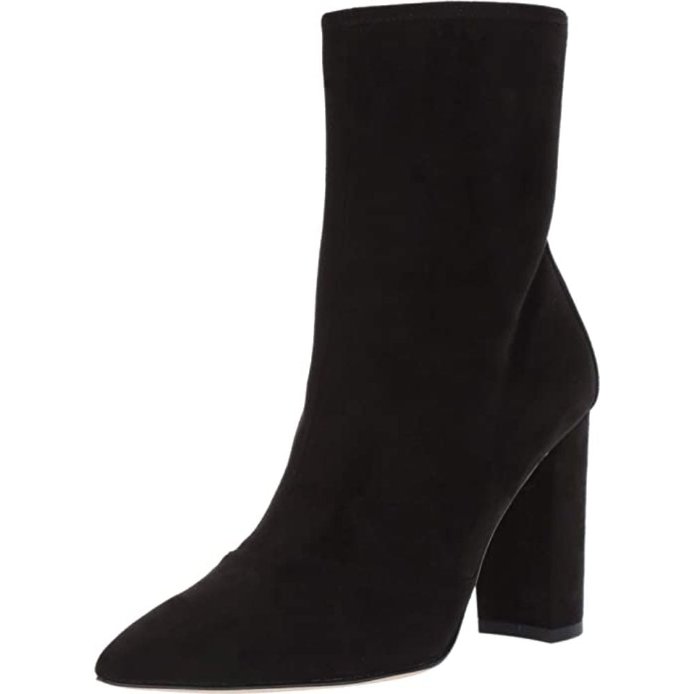 Edie Black Stretch Pelle Moda Ankle Boots
