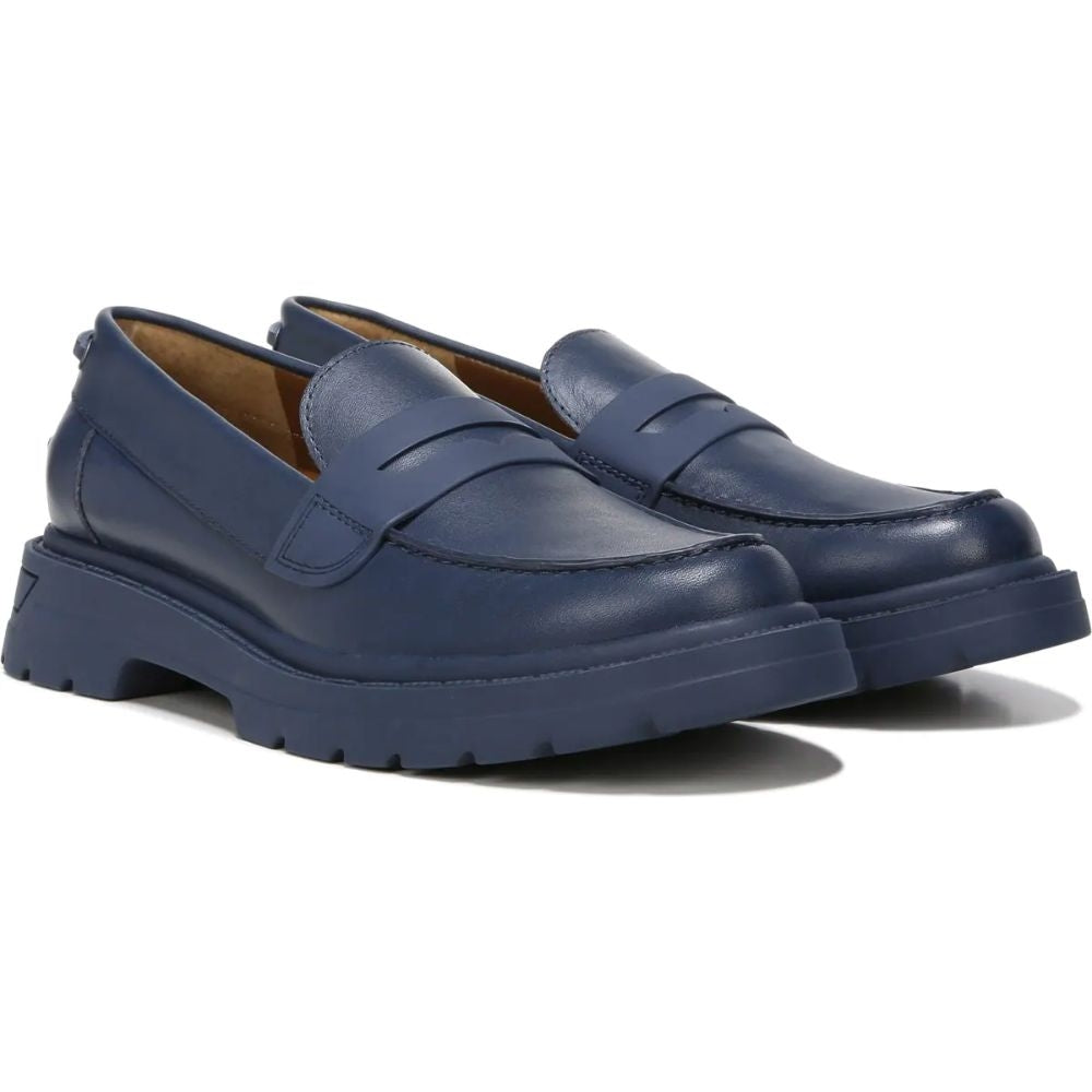 Reza Dark Blue Leather Franco Sarto Loafers