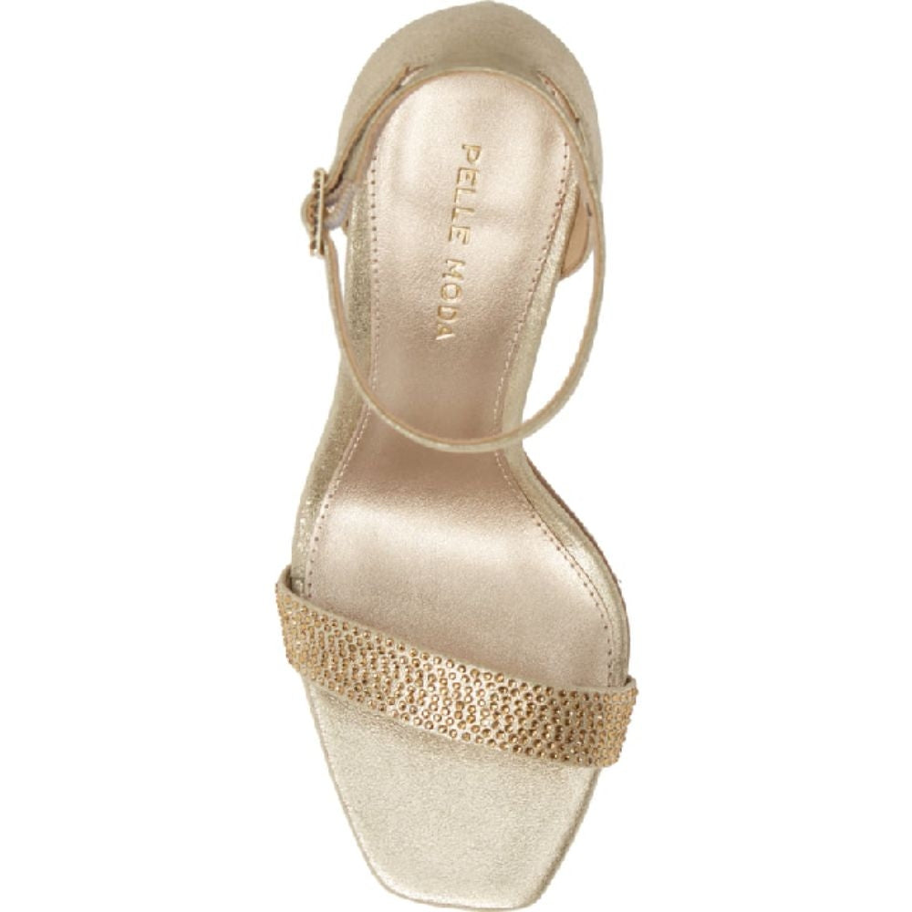 Gabi Platinum Gold Metallic Suede Pelle Moda Sandals